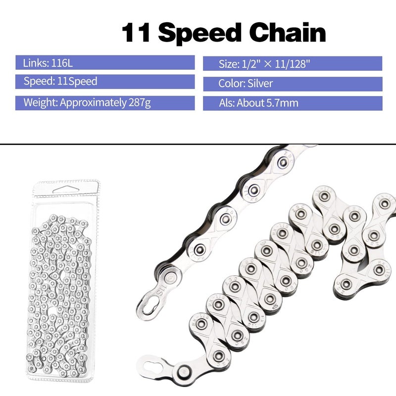 FGBNM 11 Speed Bike Chain, Bike Chain for Road Mountain Racing Cycling - Image 2